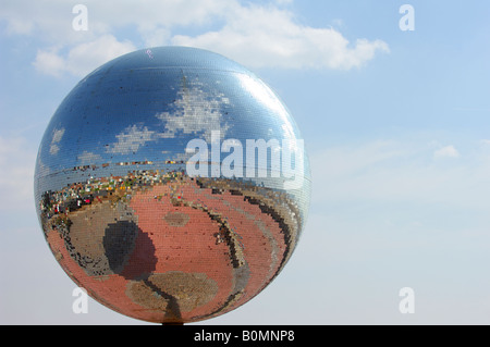 The mirror ball on the new Promenade at South Shore Blackpool Stock Photo
