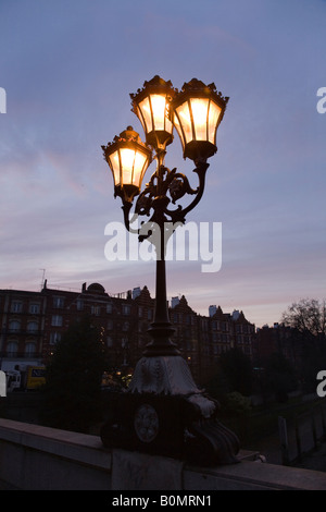Victorian street lamp Putney Bridge, London. UK. Stock Photo