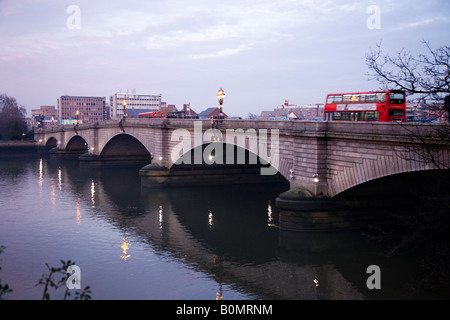 View of the Thames and Putney Bridge, London. UK. Stock Photo
