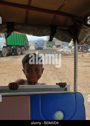 mischevious children in phnom penh cambodia Stock Photo