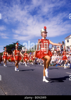 Jersey  Majorettes taking part in the Battle of Flowers Fesitval Stock Photo