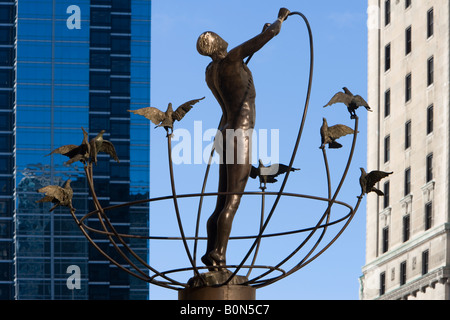 United Nations monument outside Union Station, Toronto, Canada Stock Photo