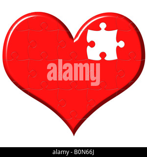 Heart puzzle with missing piece Stock Photo