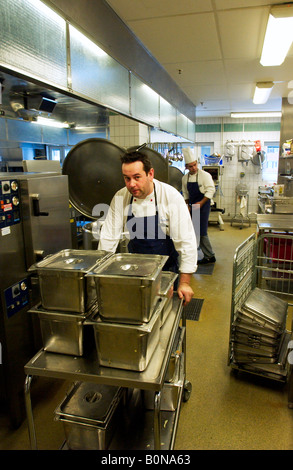 A cook working in a restaurant kitchen in Sweden Stock Photo