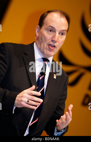 Simon Hughes MP, President of the Liberal Democrats, addressing the Liberal Democrat Spring Conference Stock Photo