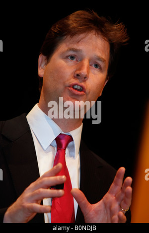 Nick Clegg MP, Leader of the Liberal Democrats and Deputy Prime Minister, addressing the Liberal Democrat Spring Conference Stock Photo