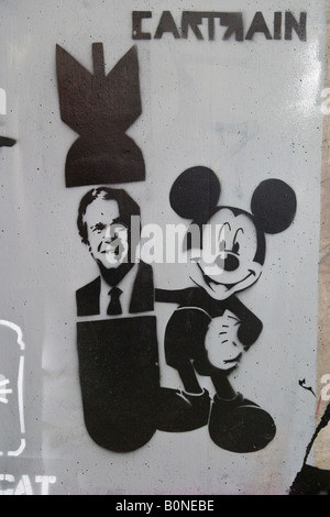Stencil art from Banksy's Cans Festival Stock Photo