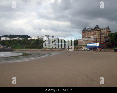 Grand Hotel and South Bay beach, Scarborough, North Yorkshire, England. Stock Photo