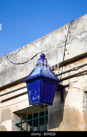 Police Blue Lamp outside Maltese Police Station, Malta Stock Photo