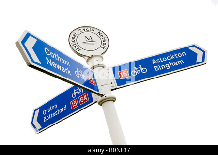 UK England Nottinghamshire Orston National Cycle Network sign Stock Photo