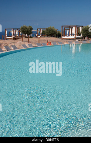 Rooftop pool, Sheraton hotel,  Salobre golf & resort near Maspalomas on Gran Canaria in the Canary Islands. Stock Photo