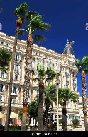 Luxury hotel on Croisette promenade in Cannes France Stock Photo