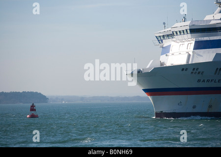 Cross channel ferry Barfleur leaves Poole for Cherbourg February 2008 Stock Photo