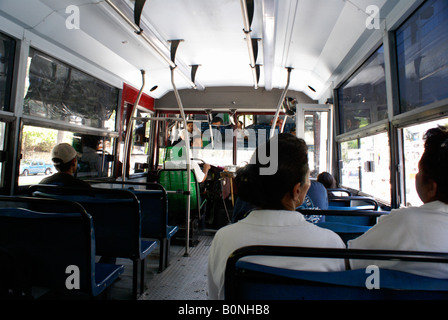 Interior of a public bus, Acapulco, Mexico Stock Photo