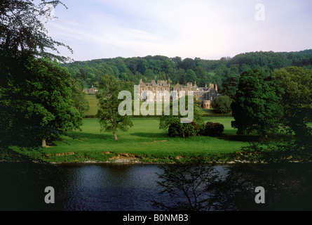 Melrose - Abbotsford House, home of Sir Walter Scott on the River Tweed Stock Photo