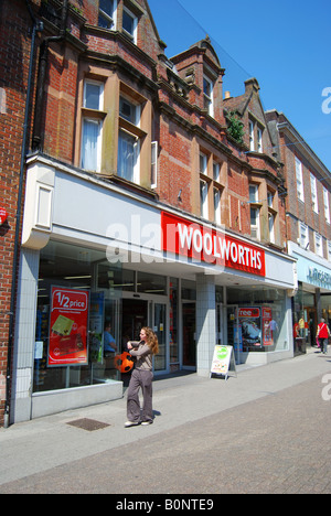 Woolworths PLC Department store frontage, South Street, Dorchester, Dorset, England, United Kingdom Stock Photo