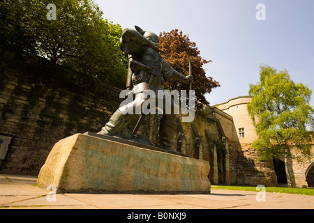 The Robin Hood statue outside Nottingham Castle, Nottinghamshire, England Stock Photo
