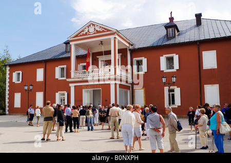 Tourists at the old royal palace now the King Nikolas Museum Cetinje Montenegro Stock Photo