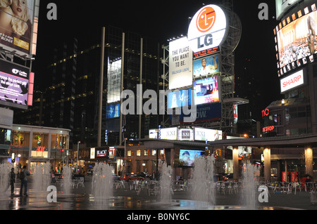 Yonge Dundas Square, Night Toronto, Ontario, Canada Stock Photo