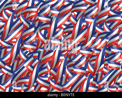 High Resolution Background of Ribbons in Red White and Blue Stock Photo