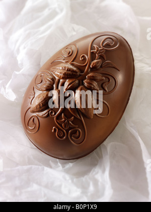 Traditional hand made decorated chocolate Easter eggs Stock Photo