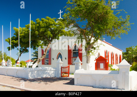 St Mary the Virgin Anglican Church exterior in Cockburn Town, Grand Turk Turks and Caicos Island, Caribbean.