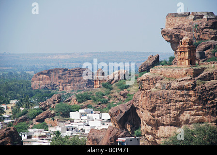 A view from Badami Caves, Badami, Karnataka, India Stock Photo