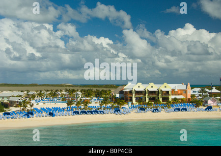 A tropical beach at the Cruise ship Port on Grand Turk Turks and Caicos Islands British Overseas Territories Stock Photo