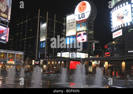 Yonge Dundas Square, Night Toronto, Ontario, Canada Stock Photo