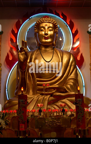 Statue of Buddha in a the Mahayana Buddhist Temple in Chinatown, New York City Stock Photo