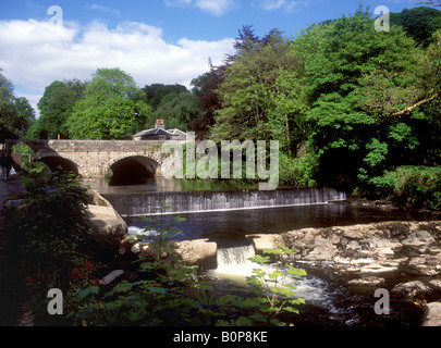 Tavistock - Weir on the River Tavy Stock Photo