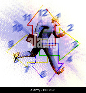 Businessman racing time Stock Photo - Alamy