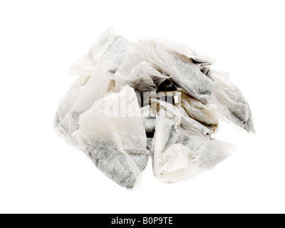 Branded PG Tips Tea Bags Isolated Against A White Background With A Clipping Path And No People Stock Photo