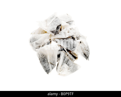 Branded PG Tips Tea Bags Isolated Against A White Background With A Clipping Path And No People Stock Photo