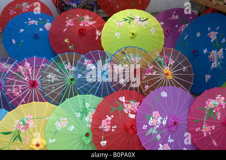 Colourful Souvenir Umbrellas For Sale, Yangshuo, China Stock Photo