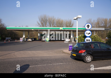 BP fuel station at Hilton Park M6 North Bound (northbound) motorway service station. Stock Photo