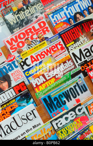 magazines convenience filling station store various display alamy newsagents window ireland northern