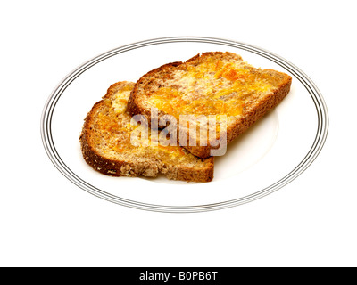 Fresh Sweet Wholemeal Toast With Marmalade Isolated Against A White Background With A Clipping Path And No People Stock Photo
