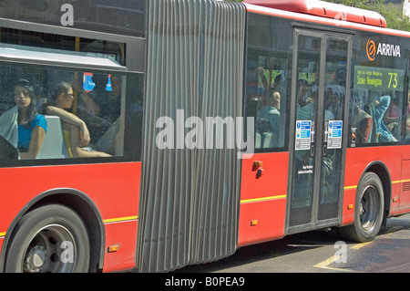 Bendy bus London England Britain UK Stock Photo