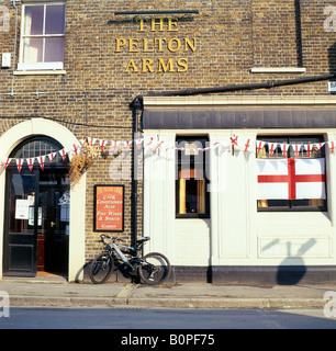 The Pelton Arms pub on St Georges Day Greenwich London England UK Stock Photo