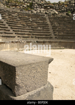 Ancient Roman theatre in the antique city of Umm Qais, North Jordan, Middle East Stock Photo