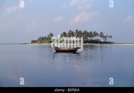 Seascape at kalpeni lakshadweep view of little island, Stock Photo