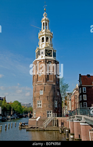 Montebaanstoren Amsterdam Netherlands tower Canal Stock Photo