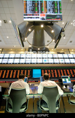 Stock brokers operate at Bovespa Sao Paulo Brazil Stock Photo