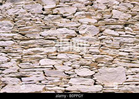 Greece, Northeastern Aegean Islands, Fourni, windmill stone wall Stock Photo