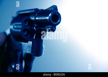 Smith and Wesson 38 caliber snub nose revolver Stock Photo