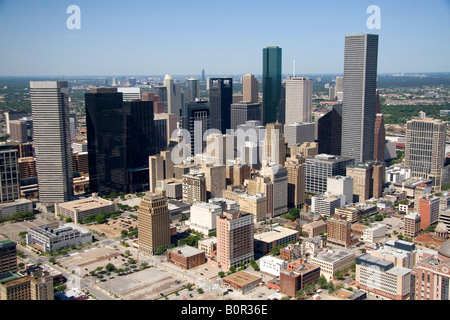 Aerial view of downtown Houston Texas Stock Photo