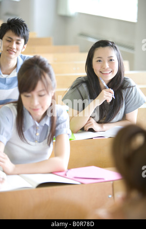 Students in classroom Stock Photo