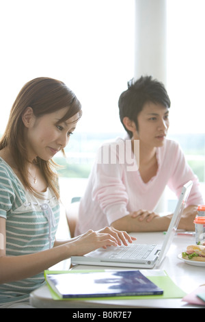 Students during lunch break Stock Photo