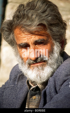 Rhodes Greece Lindos Old Man Stock Photo